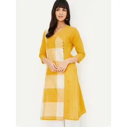 max Women Colourblocked Pure Cotton A-Line Kurta-picture-32