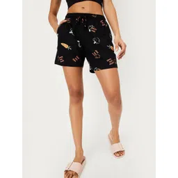 max Women Conversational Printed Regular Fit Mid-Rise Cotton Shorts-picture-16