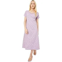max Women Cotton Calf Length Night Gown-picture-48