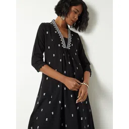 max Women Embroidered Flared Sleeves Thread Work Anarkali Kurta-picture-14