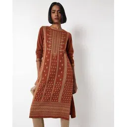 max Women Embroidered Straight Winter Kurta-picture-23