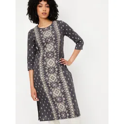 max Women Ethnic Motifs Embroidered Daily Cotton Straight Kurta-picture-40