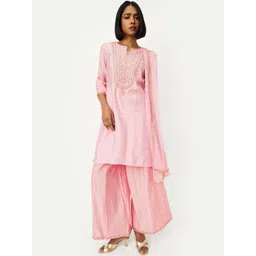 max Women Ethnic Motifs Embroidered Kurta with Palazzo & Dupatta-picture-17