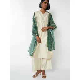 max Women Ethnic Motifs Embroidered Kurta with Palazzos & Dupatta-picture-50