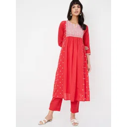 max Women Ethnic Motifs Embroidered Kurta with Trousers-picture-18