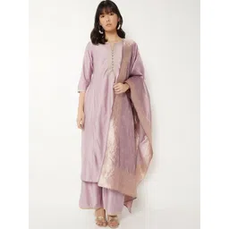 max Women Ethnic Motifs Embroidered Regular Thread Work Kurta with Palazzos & With Dupatta-picture-38