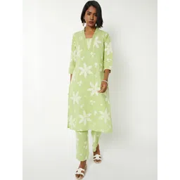 max Women Floral Embroidered Regular Thread Work Kurta with Trousers-picture-33