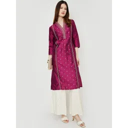 max Women Floral Printed Flared Sleeves Gotta Patti Kurta-picture-23
