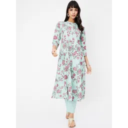 max Women Floral Printed Regular Kurta with Trousers-picture-40
