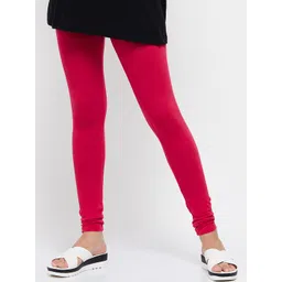 max Women Fuchsia Solid Comfort Fit Churidar-Length Leggings-picture-23