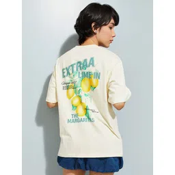 max Women Graphic Printed Round Neck Cotton Oversized T-shirt-picture-14