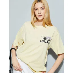 max Women Graphic Printed Round Neck Cotton Oversized T-shirt-picture-12