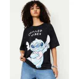 max Women Graphic Printed Round Neck Cotton Oversized T-shirt-picture-15