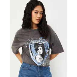 max Women Graphic Printed Round Neck Pure Cotton Relaxed Fit T-shirt-picture-28