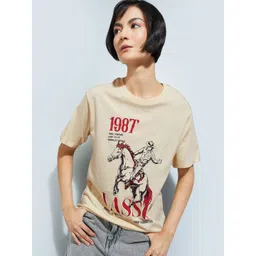 max Women Graphic Printed Round Neck Pure Cotton T-shirt-picture-31