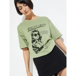 max Women Graphic Printed Round Neck Pure Cotton T-shirt-picture-30