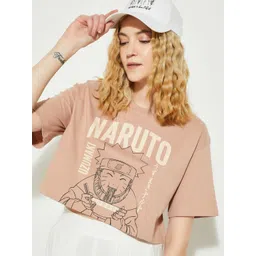 max Women Naruto Graphic Printed Round Neck Cotton Relaxed Fit T-shirt-picture-35