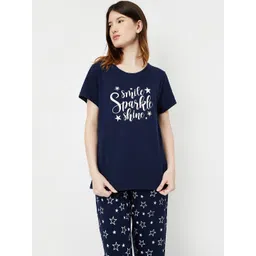 max Women Night Suit Set Blue Printed-picture-13