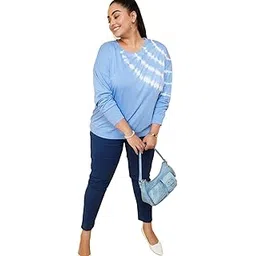 max Women Plus Size Pure Cotton Tie & Dye Sports Round Neck Regular Fit T-Shirt-picture-29