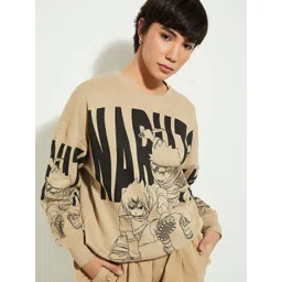 max Women Printed Round Neck Cotton Pullover-picture-40