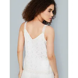 max Women Self Design Pure Cotton Shoulder Strap Top image 4