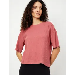 max Women Self Design Round Neck Cotton T-shirt-picture-37