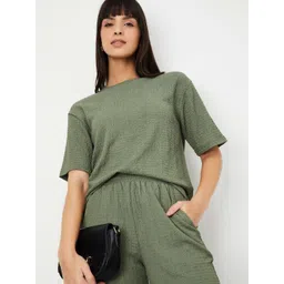 max Women Self Design Round Neck Relaxed Fit T-shirt-picture-22