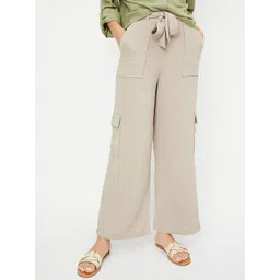 max Women Solid Cargos Trousers-picture-37
