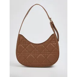 max Women Solid Half Moon Quilted Shoulder Bag-picture-20
