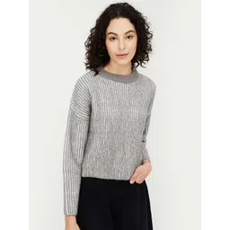 max Women Solid Quirky Pullover Sweaters-picture-31