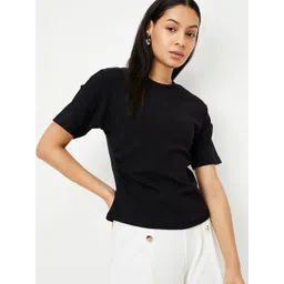 max Women Solid Round Neck Cotton T-shirt-picture-31