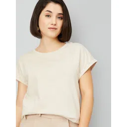 max Women Solid Round Neck Cotton T-shirt-picture-32