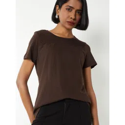 max Women Solid Round Neck Pure Cotton T-shirt-picture-34