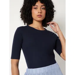 max Women Solid Round Neck T-shirt-picture-43