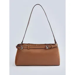 max Women Solid Structured Buckle Detail Shoulder Bag-picture-24
