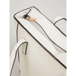 max Women Solid Textured Structured Zip Detail Shoulder Bag image 5