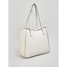 max Women Solid Textured Structured Zip Detail Shoulder Bag image 2