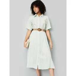 max Women Striped Cotton Shirt Midi Dress-picture-41