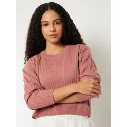 max Women Striped Long Sleeves Crop Pullover-picture-21