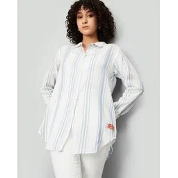 max Women Striped Longline Shirt-picture-22
