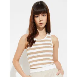 max Women Striped Round Neck Crop Tank Top-picture-28