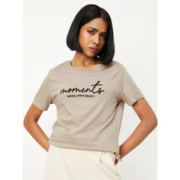 max Women Typography Extended Sleeves Cut Outs T-shirt-picture-27