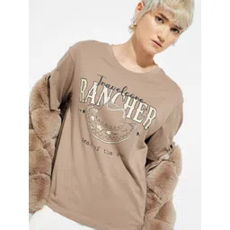 max Women Typography Printed Round Neck Cotton Relaxed Fit T-shirt-picture-46