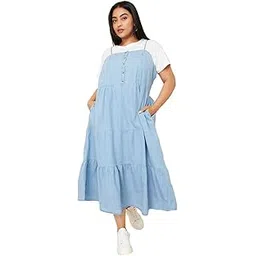 max Women's Cotton A-Line Midi Dress-picture-16