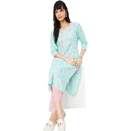 max Women's Cotton Blend Floral Kurta Set-picture-21