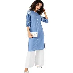 max Women's Cotton Blend Regular Fit Casual Kurta-picture-33