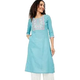 max Women's Cotton Blend Solid Regular Kurta-picture-42