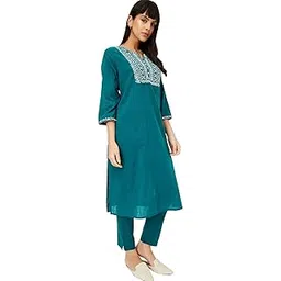 max Women's Cotton Blend Solid Regular Kurta Set-picture-30
