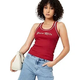 max Women's Cotton Letter Print Regular Fit Top-picture-37