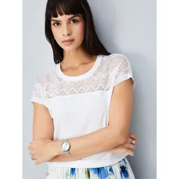 max Women's Cotton Solid Self Design Cotton Top-picture-37